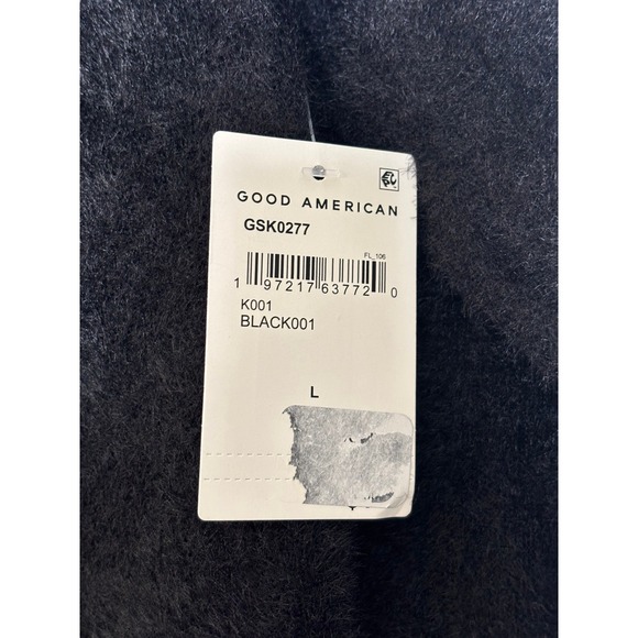 NWT Good American Off the Shoulder Sweater knit Black Size Large - Picture 4 of 6